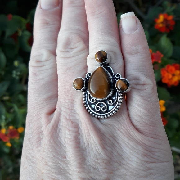 New Tiger Eye 925 Silver Ring. - Picture 5 of 8